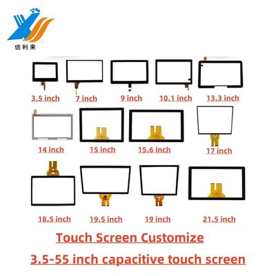 Tùy chỉnh màn hình cảm ứng đa kích thước đa cảm ứng (PCAP) GG GFF màn hình cảm ứng bảng điều khiển cho máy bán hàng y tế thương mại giáo dục công nghiệp
