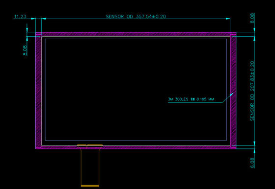 15.6 Inch Capacitive Touch Screen Panel với 10 điểm cảm ứng 1980*1280 Glass for Medical Applications