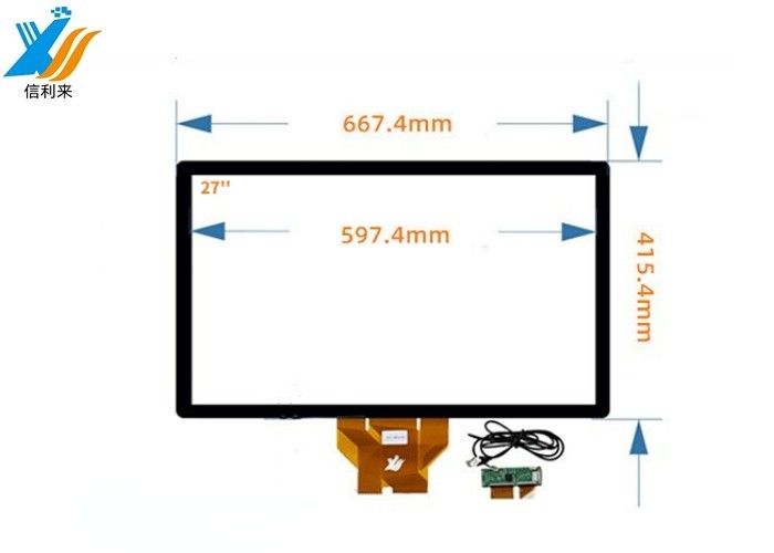 Màn hình cảm ứng dung lượng 27 inch với kiểu giao diện USB cho giao diện máy tính con người công nghiệp